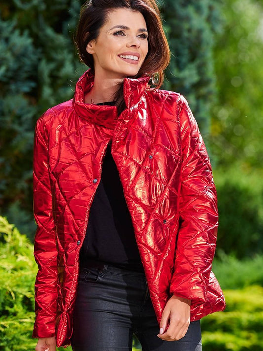 Quilted Jacket model 150778 Red by awama - Quilted Jackets