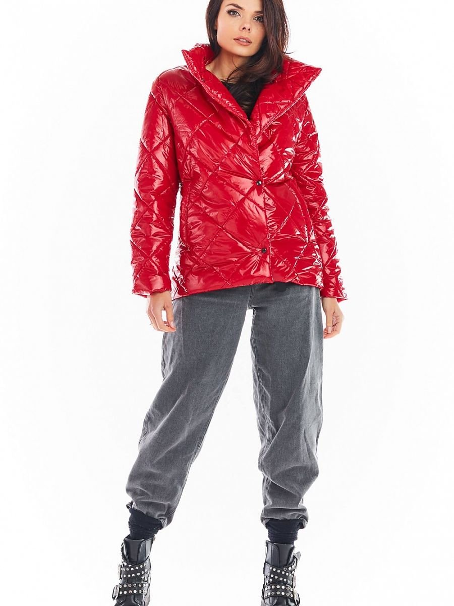 Quilted Jacket model 150778 Red by awama - Quilted Jackets