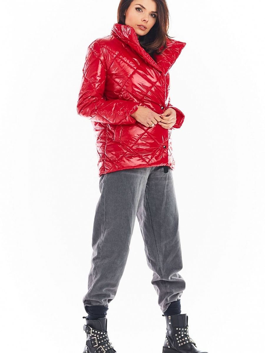 Quilted Jacket model 150778 Red by awama - Quilted Jackets