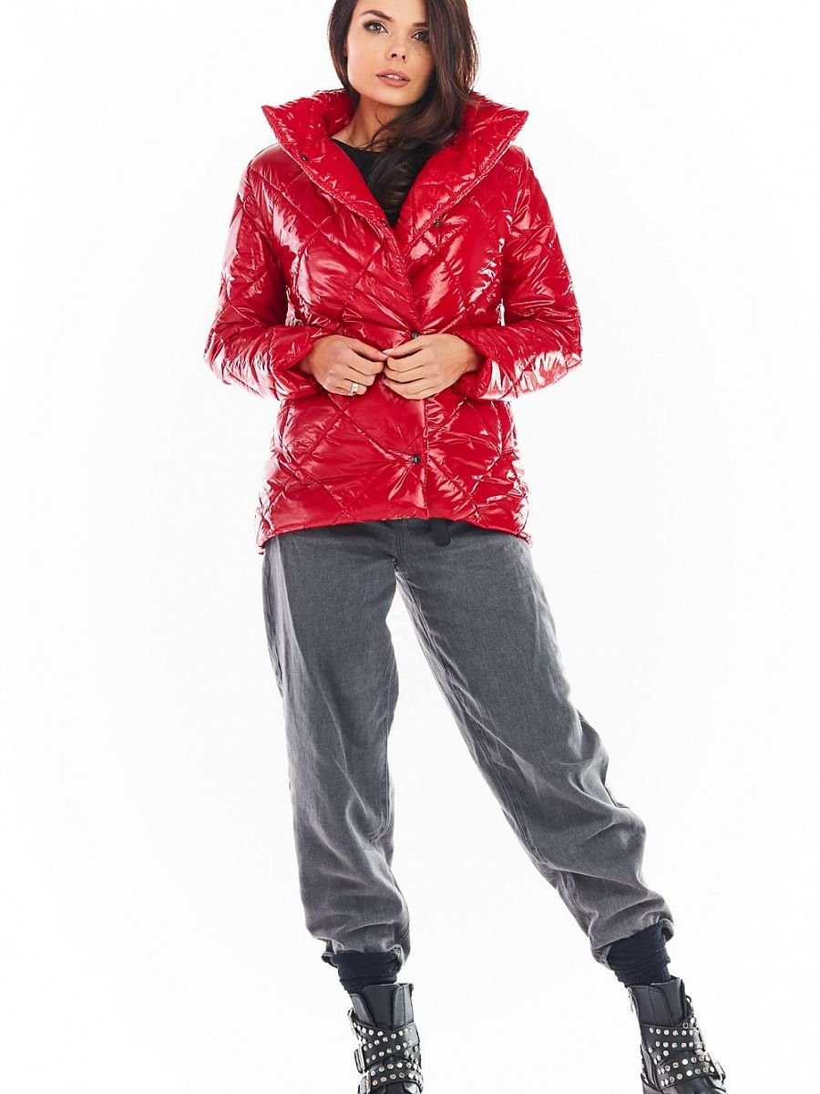 Quilted Jacket model 150778 Red by awama - Quilted Jackets