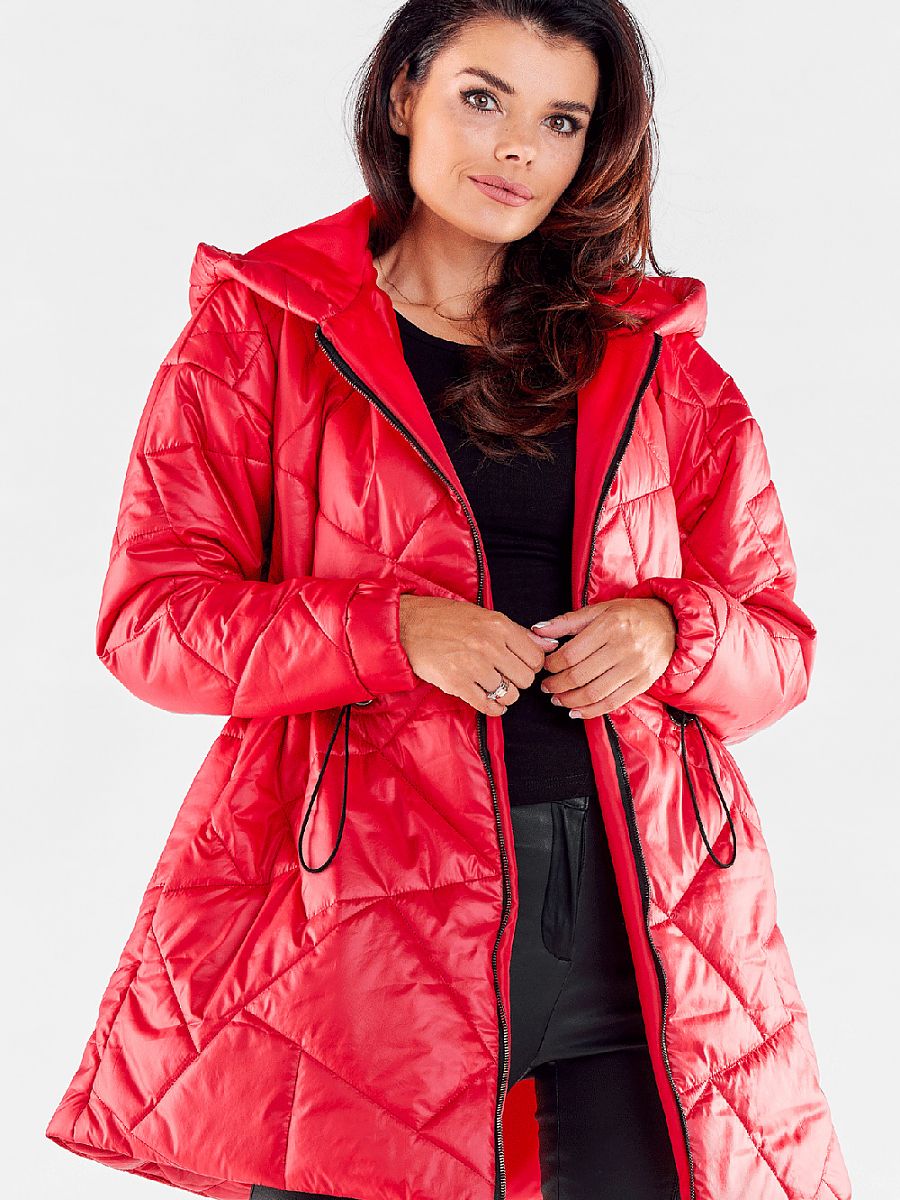 Quilted Jacket model 173882 Red by awama - Quilted Jackets