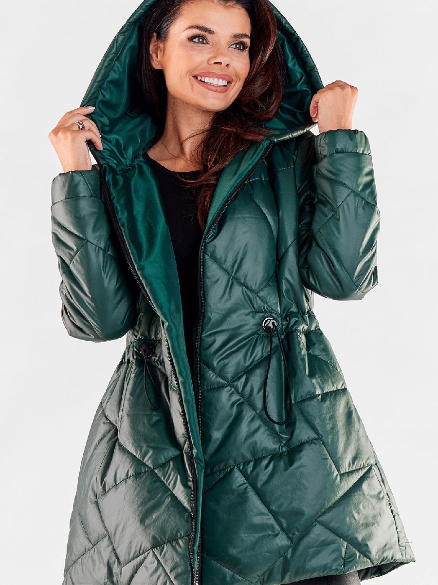 Quilted Jacket model 173883 Green by awama - Quilted Jackets