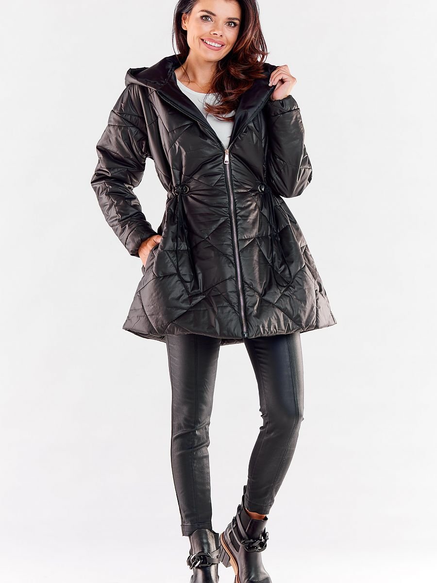 Quilted Jacket model 173972 Black by awama - Quilted Jackets