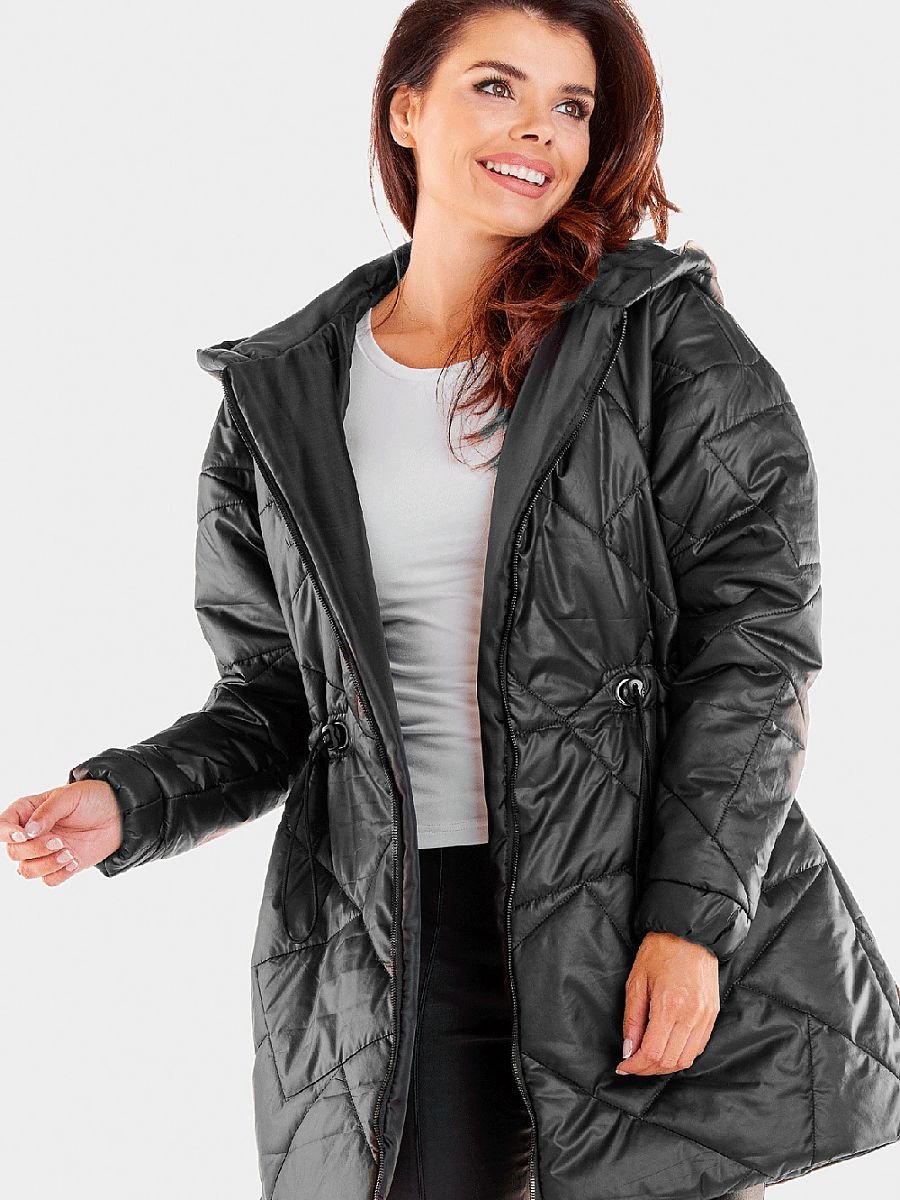 Quilted Jacket model 173972 Black by awama - Quilted Jackets