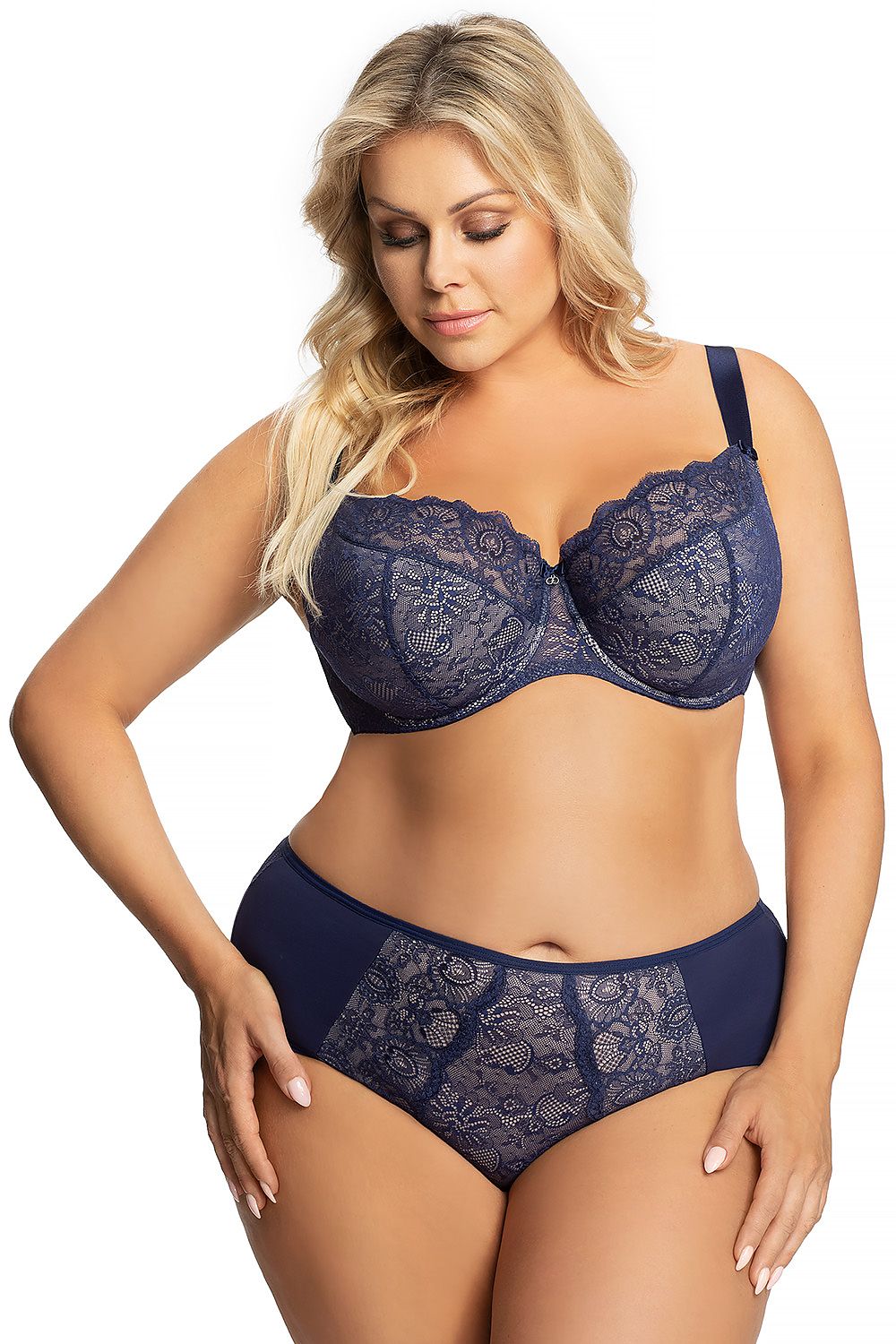 Semi-soft bra model 172152 Navy Blue by Gorsenia Lingerie