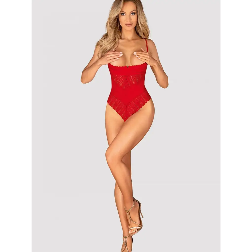 Shapewear Body model 188073 Red by Obsessive - Bodysuits