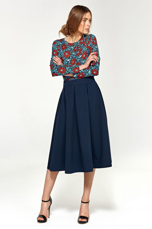 Skirt model 113040 Navy Blue by Nife - Midi Skirts