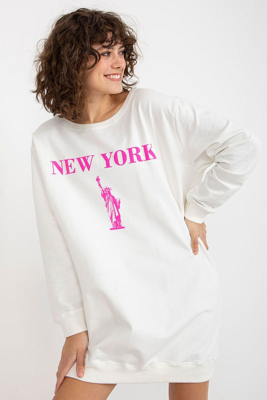 Sweatshirt model 206002 White/Pink by Factory Price