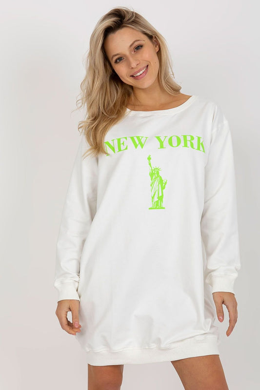 Sweatshirt model 206001 White/Green by Factory Price