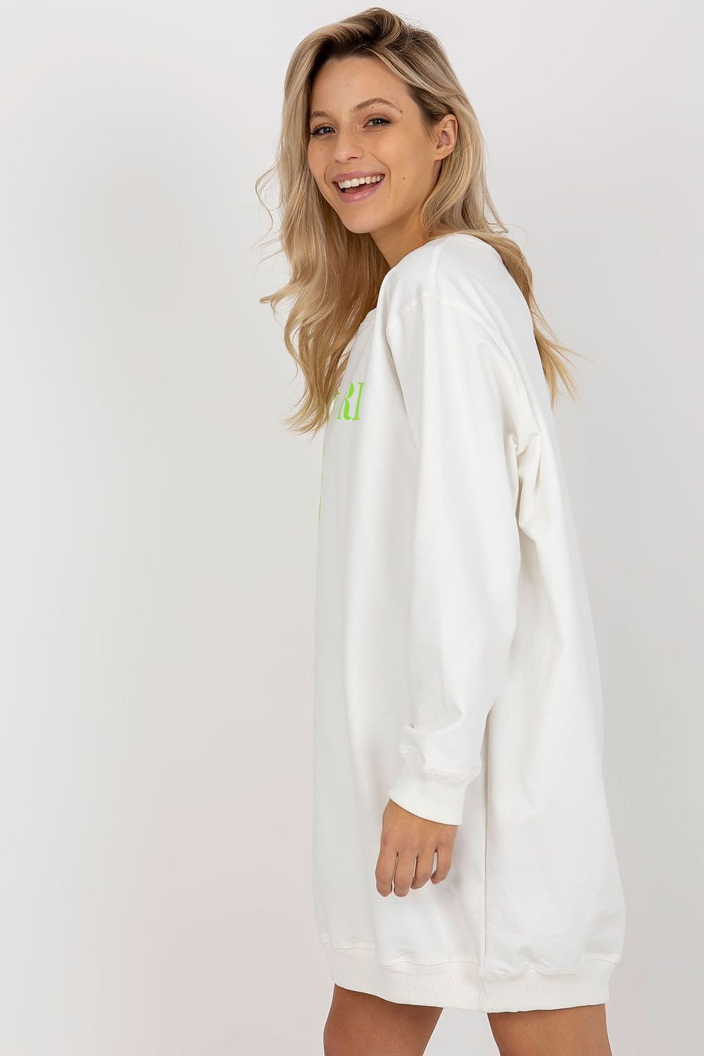 Sweatshirt model 206001 White/Green by Factory Price