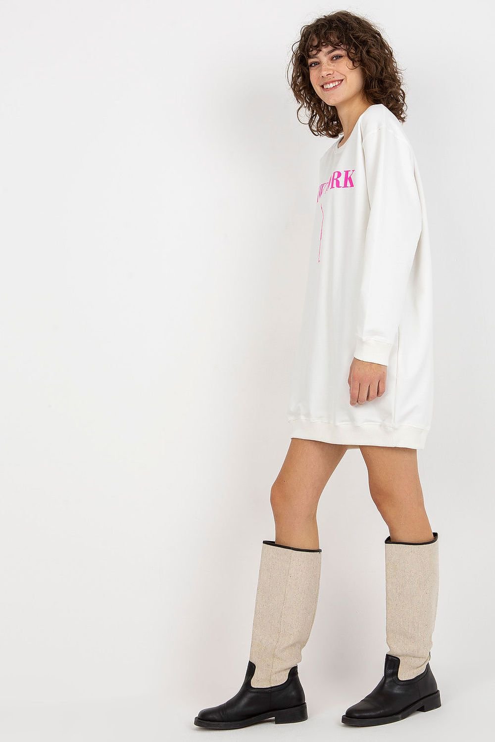 Sweatshirt model 206002 White/Pink by Factory Price