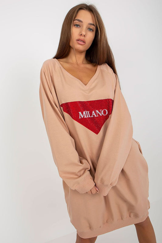 Sweatshirt model 206030 Beige by Factory Price - One Size