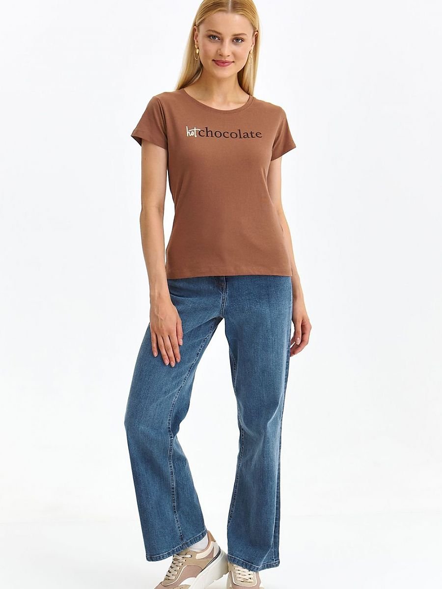 T-shirt Brown by Top Secret - T-Shirts