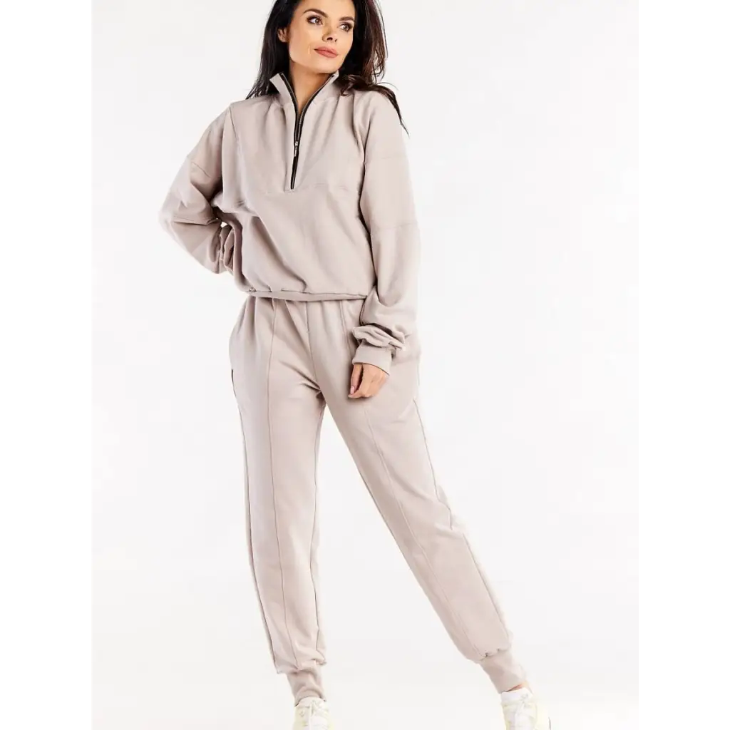 Tracksuit trousers model 188051 Beige by Infinite You -