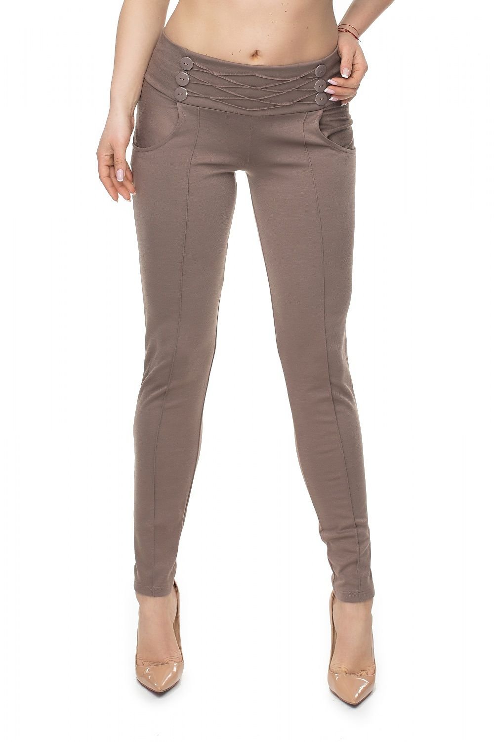 Trousers model 131926 Beige by PeeKaBoo - Women’s