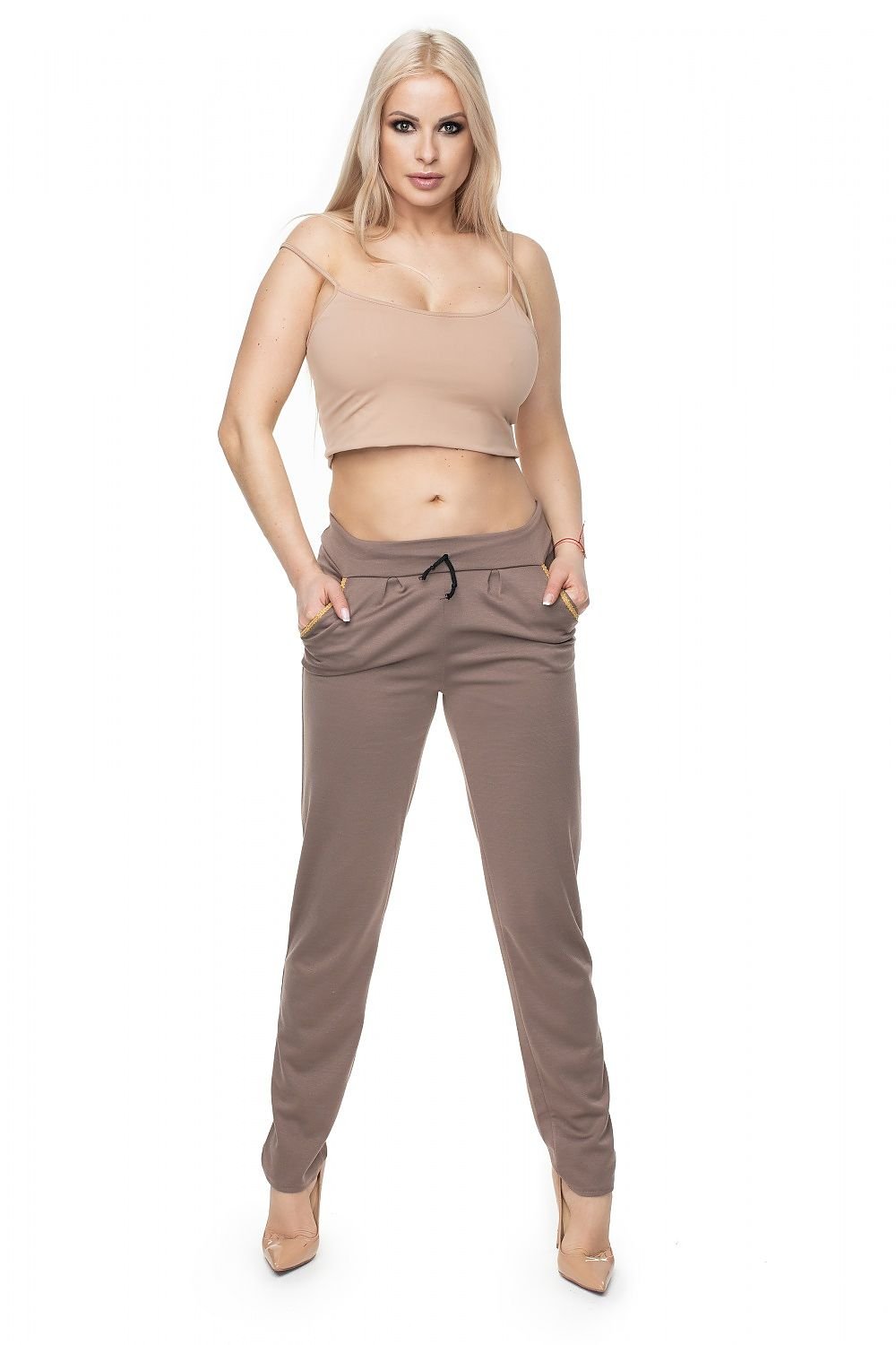 Trousers model 131928 Beige by PeeKaBoo - One Size Women’s