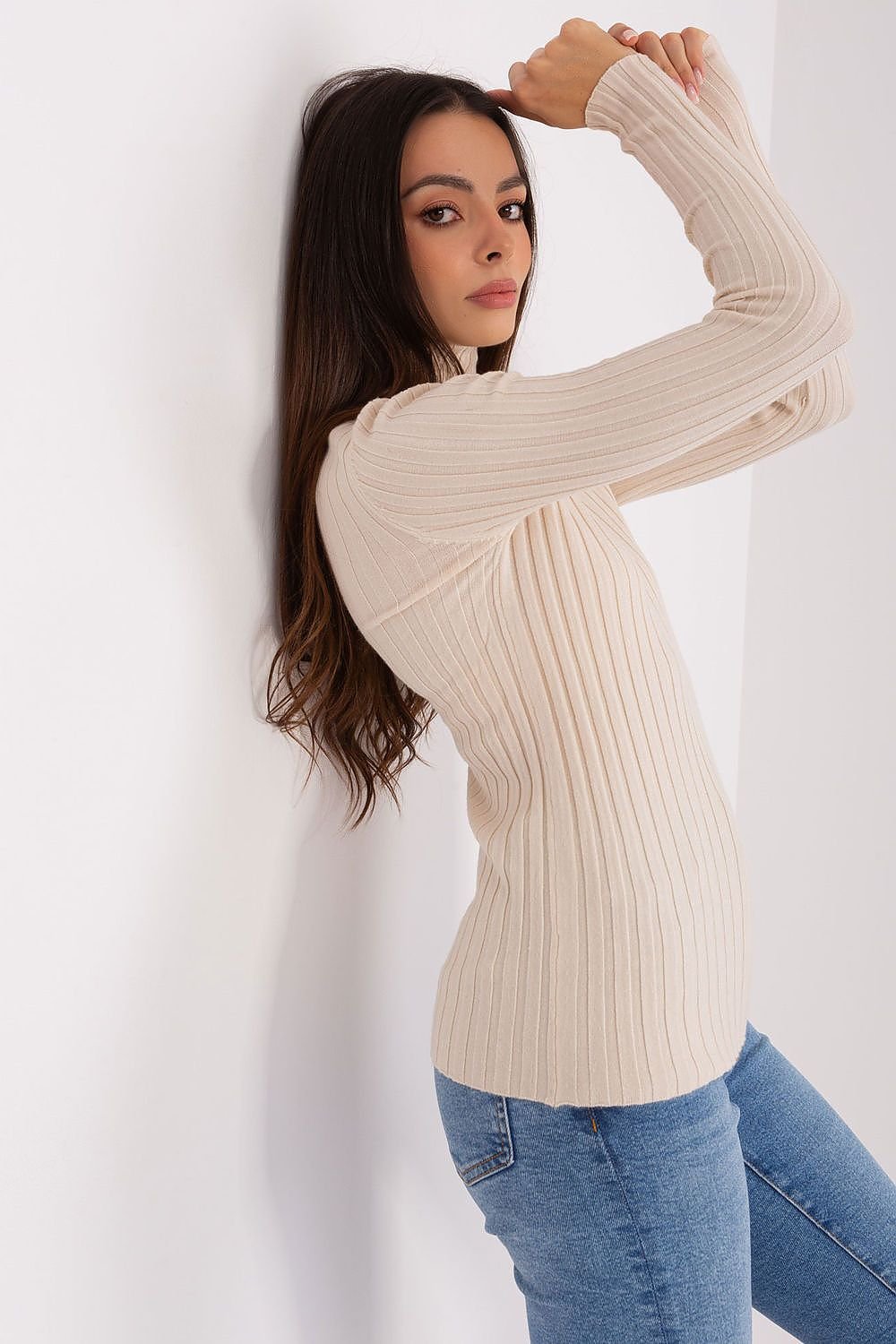Turtleneck model 185550 Beige by Factory Price - Turtlenecks