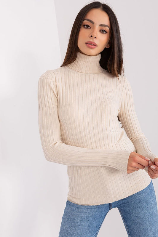 Turtleneck model 185550 Beige by Factory Price - Turtlenecks