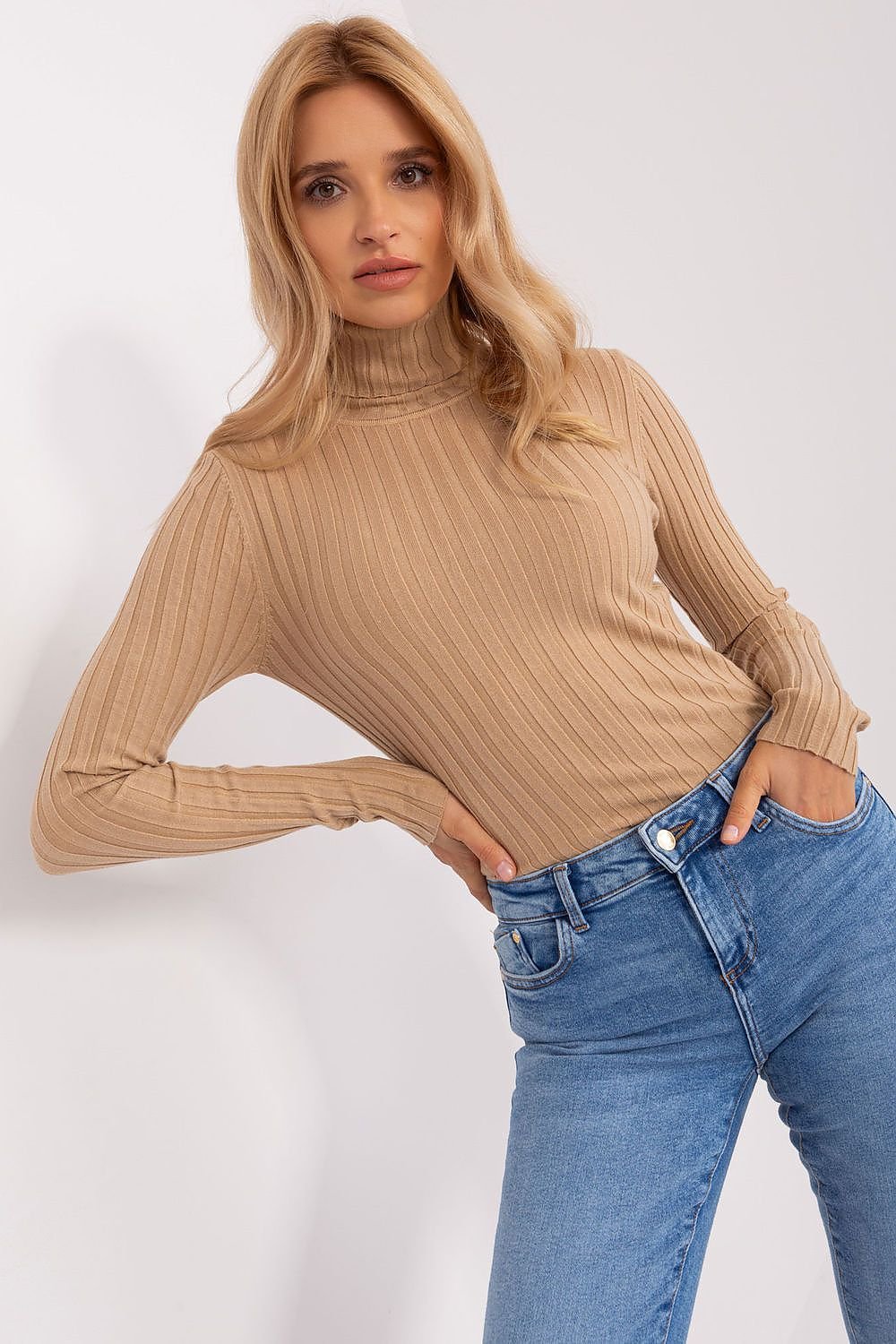 Turtleneck model 185551 Brown by Factory Price - Turtlenecks